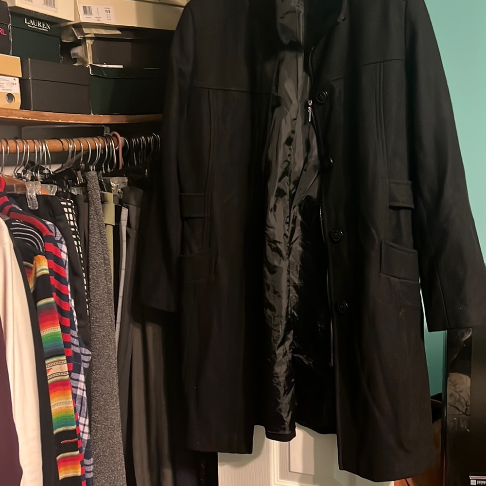 Guava Black Wool Coat: Size L